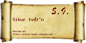 Sikur Iván névjegykártya